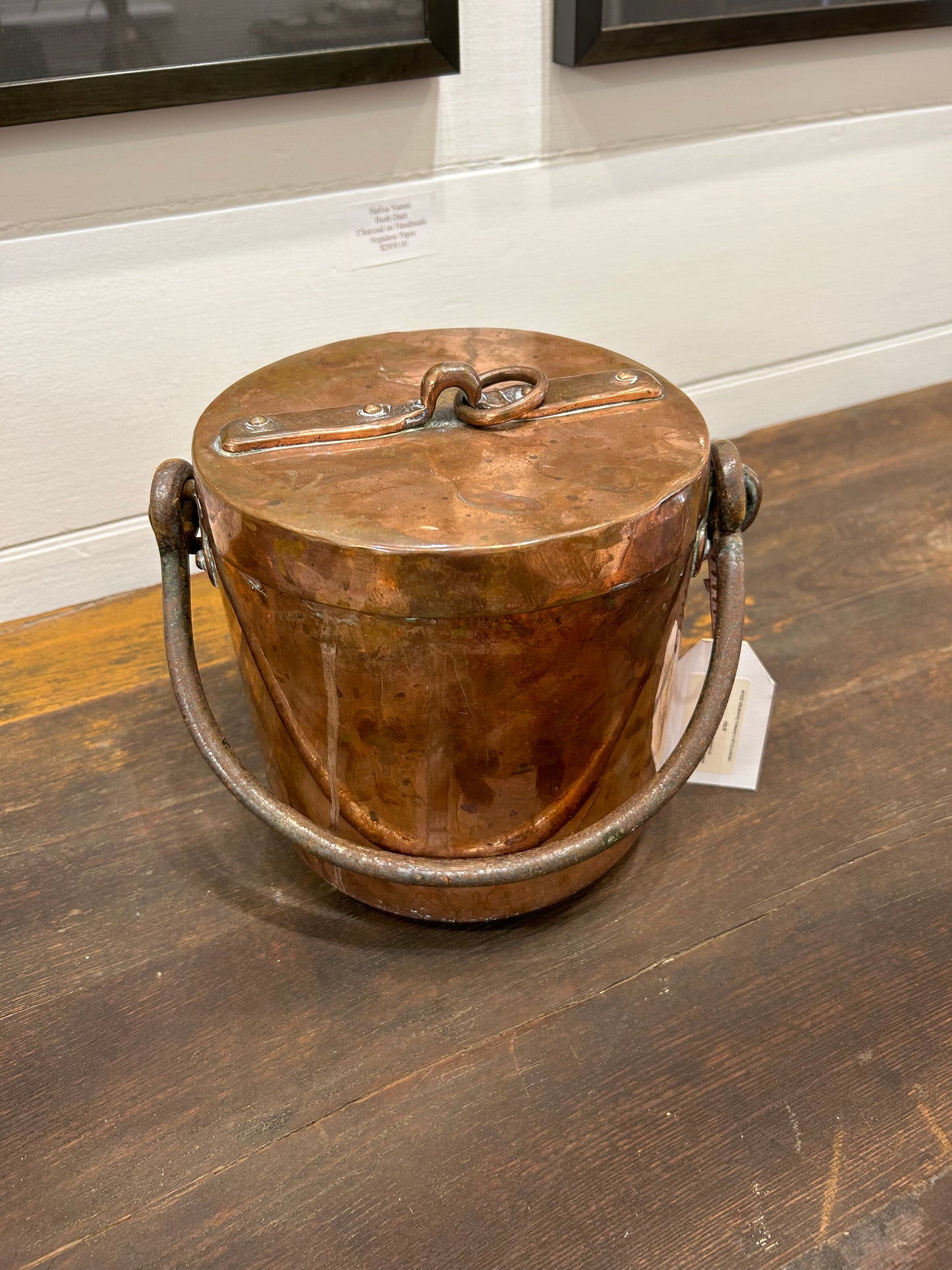 Incredible Antique French Copper Bucket with Beautiful Swing Handle