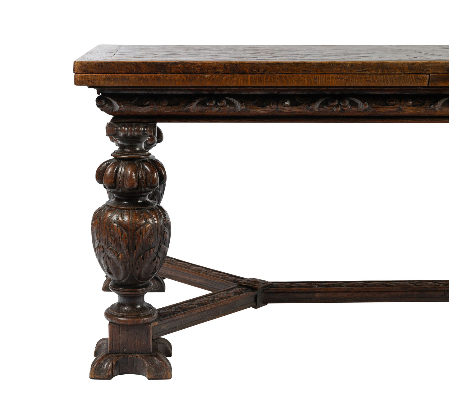 Impressive Antique French Parquetry extension table from the French Alps