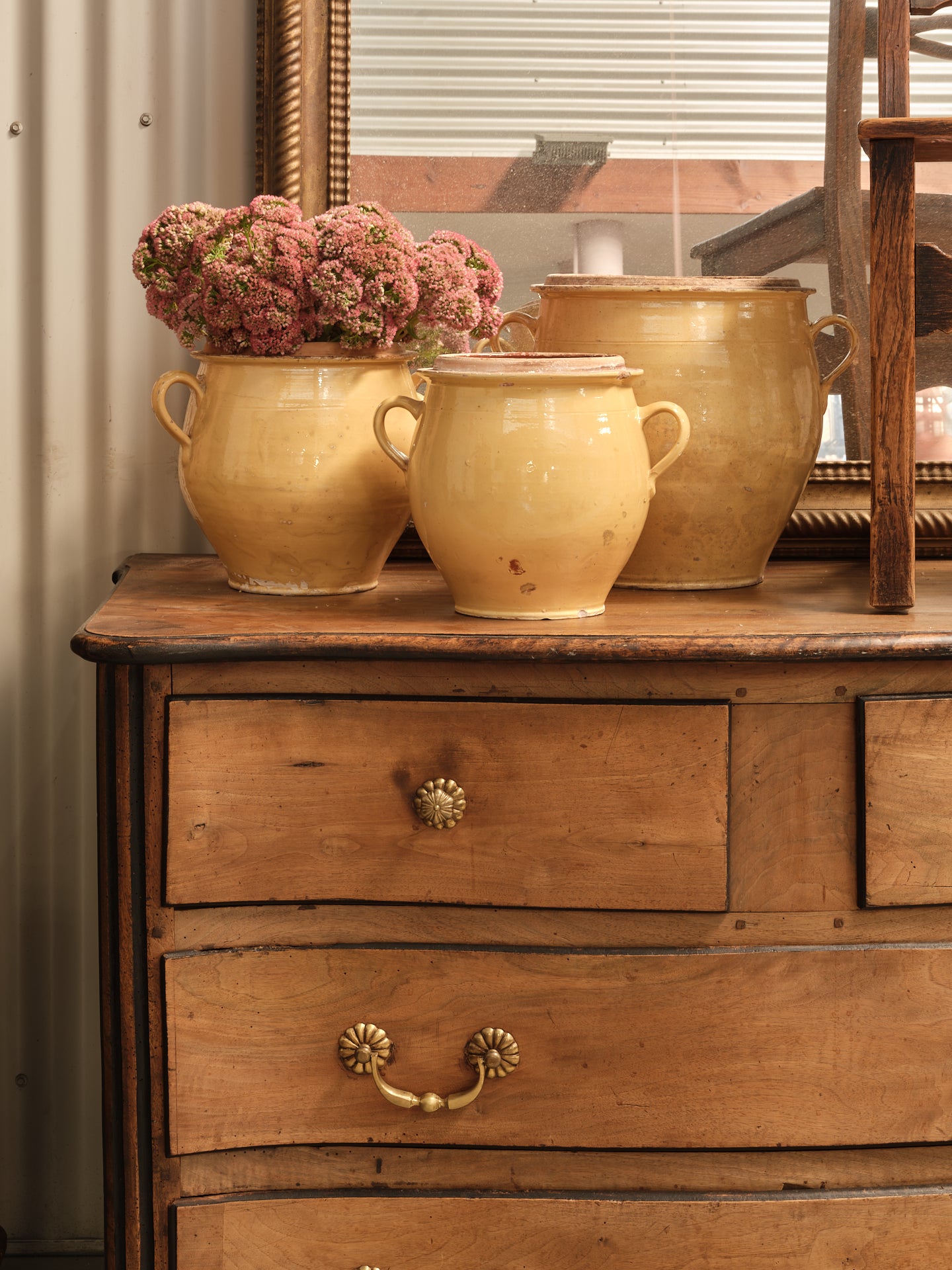 Antique French Yellow Glazed Confit Pot from Provence