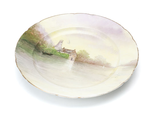 Beautiful large round vintage French Limoges Hand painted platter (stamped 'Limoges')