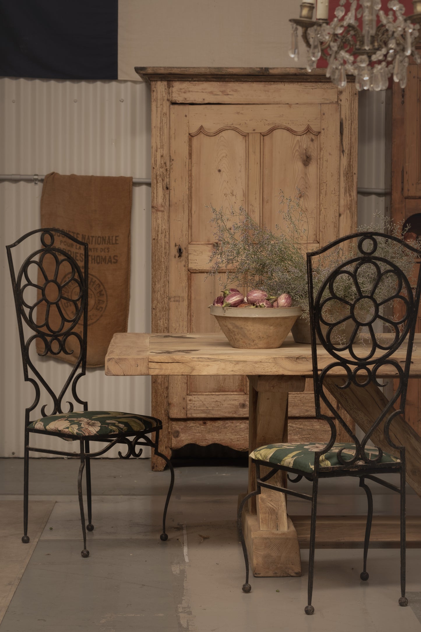 Set of 6 heavy, high quality and collectible mid-century wrought iron chairs - likely from the 1950's-1960's excluding a blend of Art Nouveau and Mediterranean revival style and found in Provence