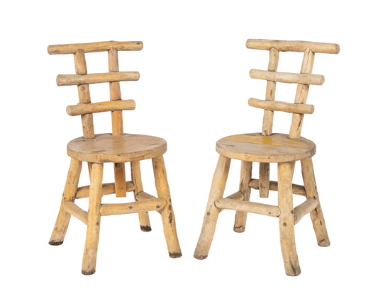 Quirky timber farmhouse chairs from Anna's private collection.