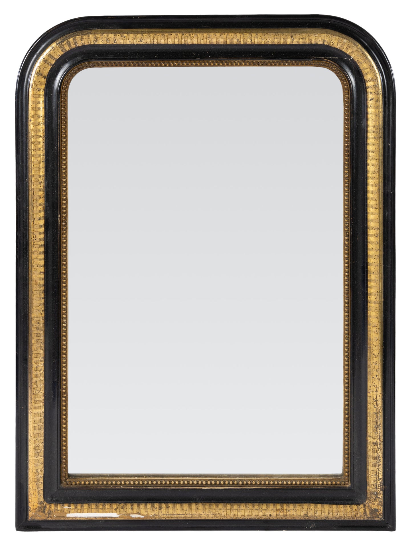 19th Century Antique French Saloon Mirror with gold and black frame from Paris