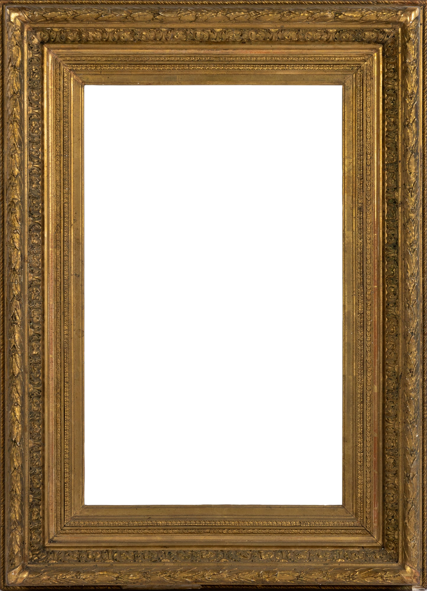 Stunning Antique French 19th Century giltwood frame, richly carved featuring intricate acanthus leaves, floral motifs and beaded detailing. Once used for grand oil portraits or mirrors