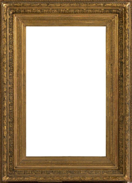 Stunning Antique French 19th Century giltwood frame, richly carved featuring intricate acanthus leaves, floral motifs and beaded detailing. Once used for grand oil portraits or mirrors