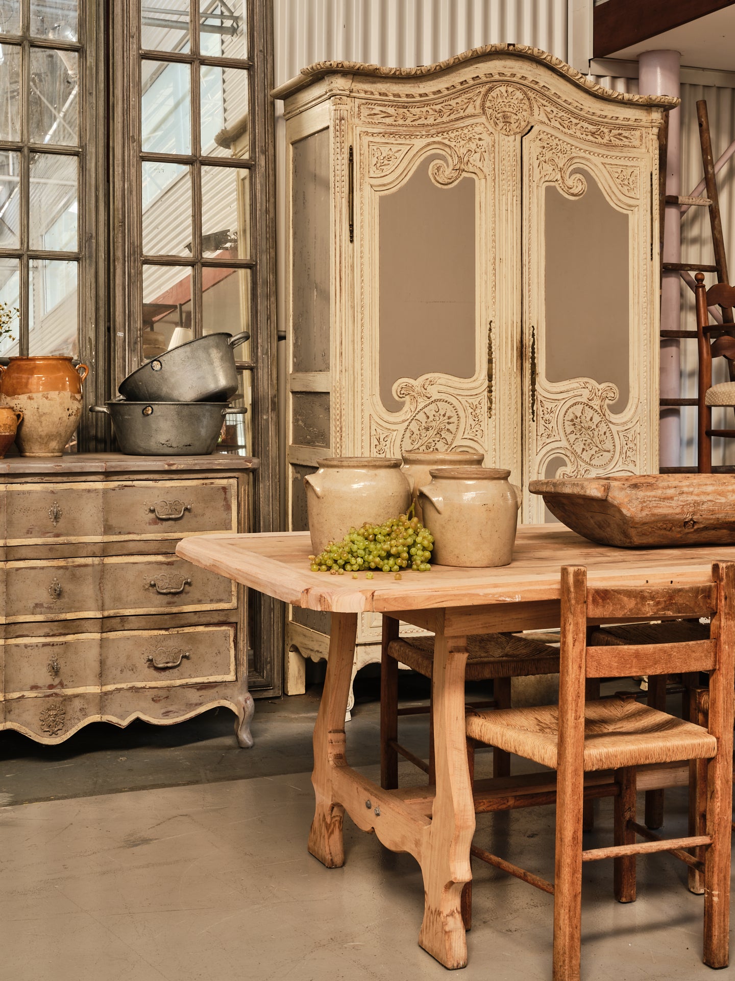 Vintage Spanish mission style table in a baltic pine