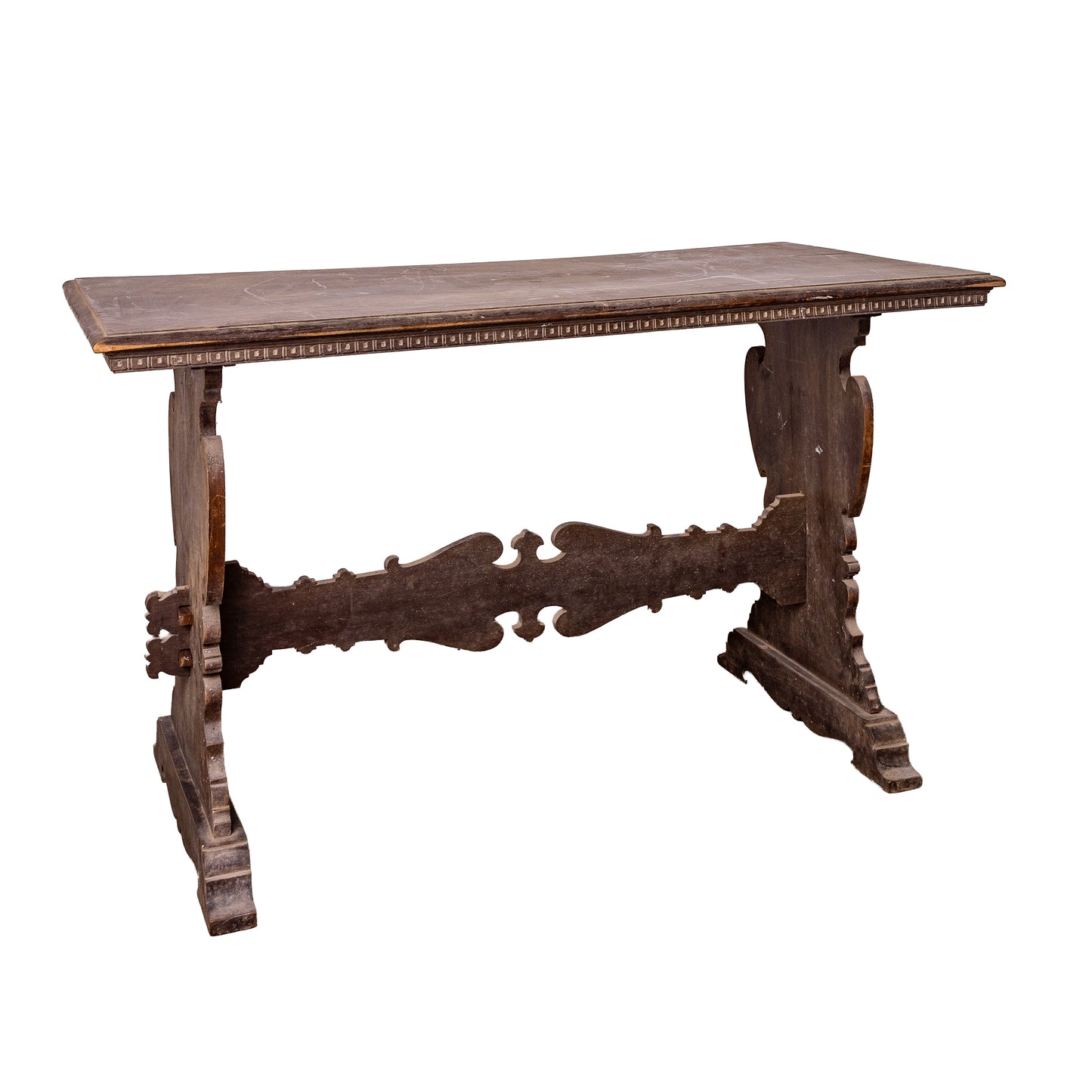 Lovely vintage French desk with intricate carved legs from the French Alps