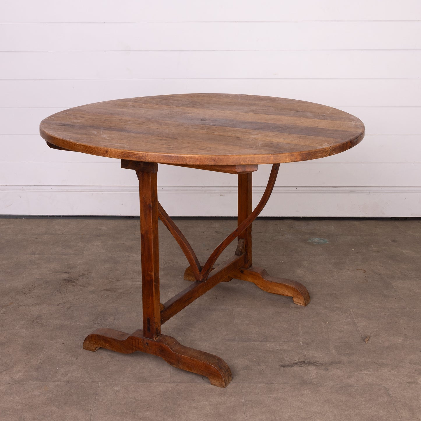 Antique French oak vigneron wine tasting table from a chateau near Annecy