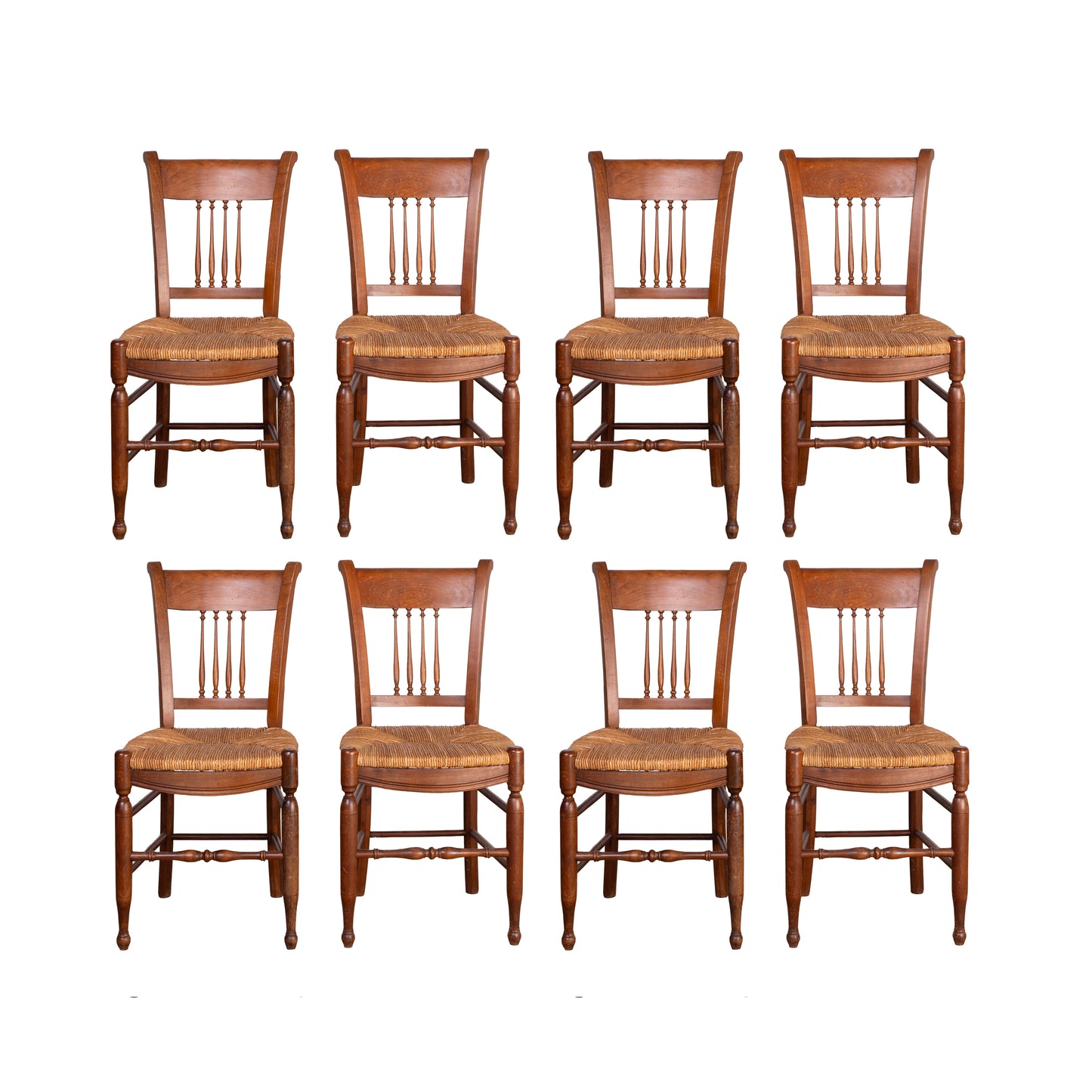 Set of 8 Vintage French wicker dining chairs from Provence