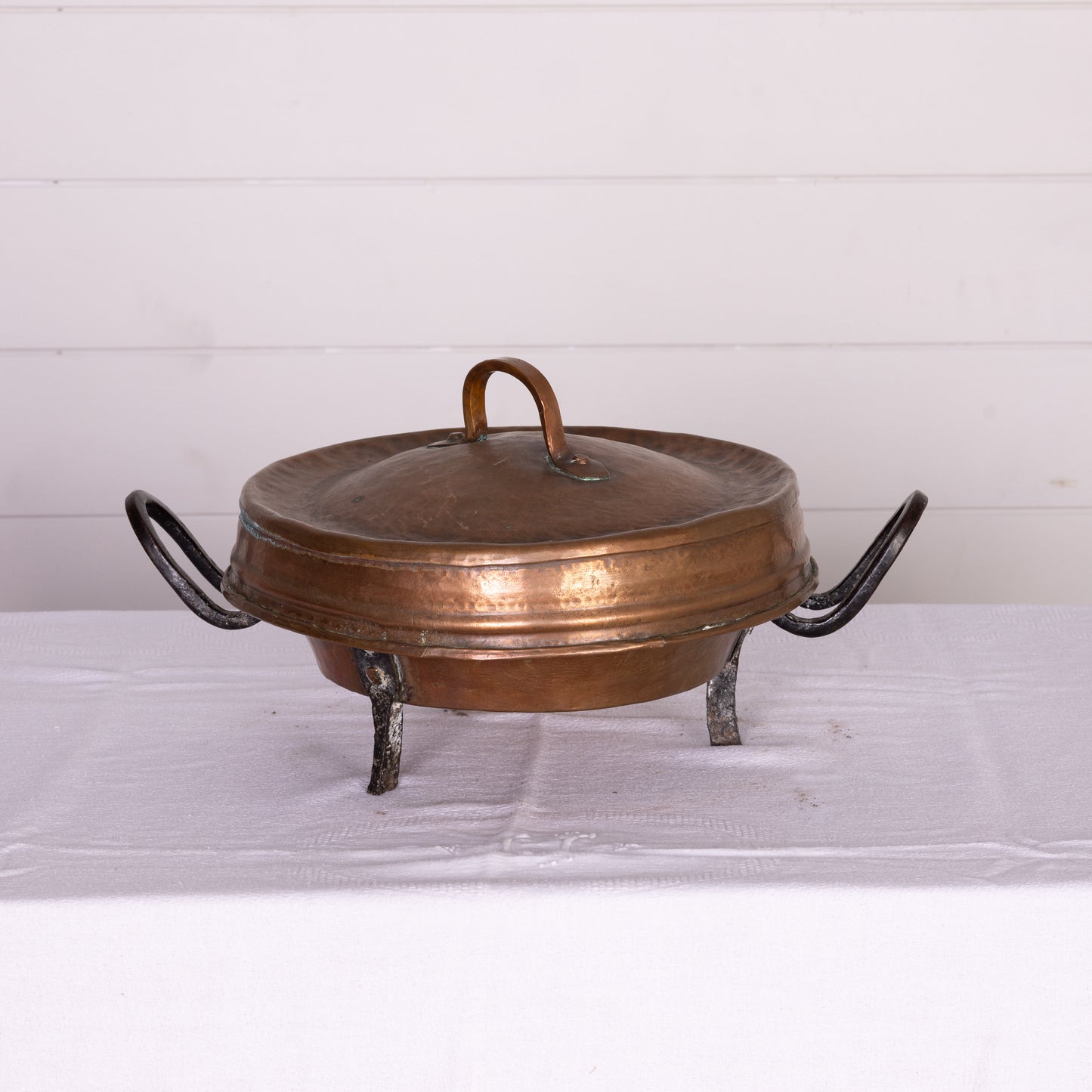 Vintage French Copper pot with lid from Provence