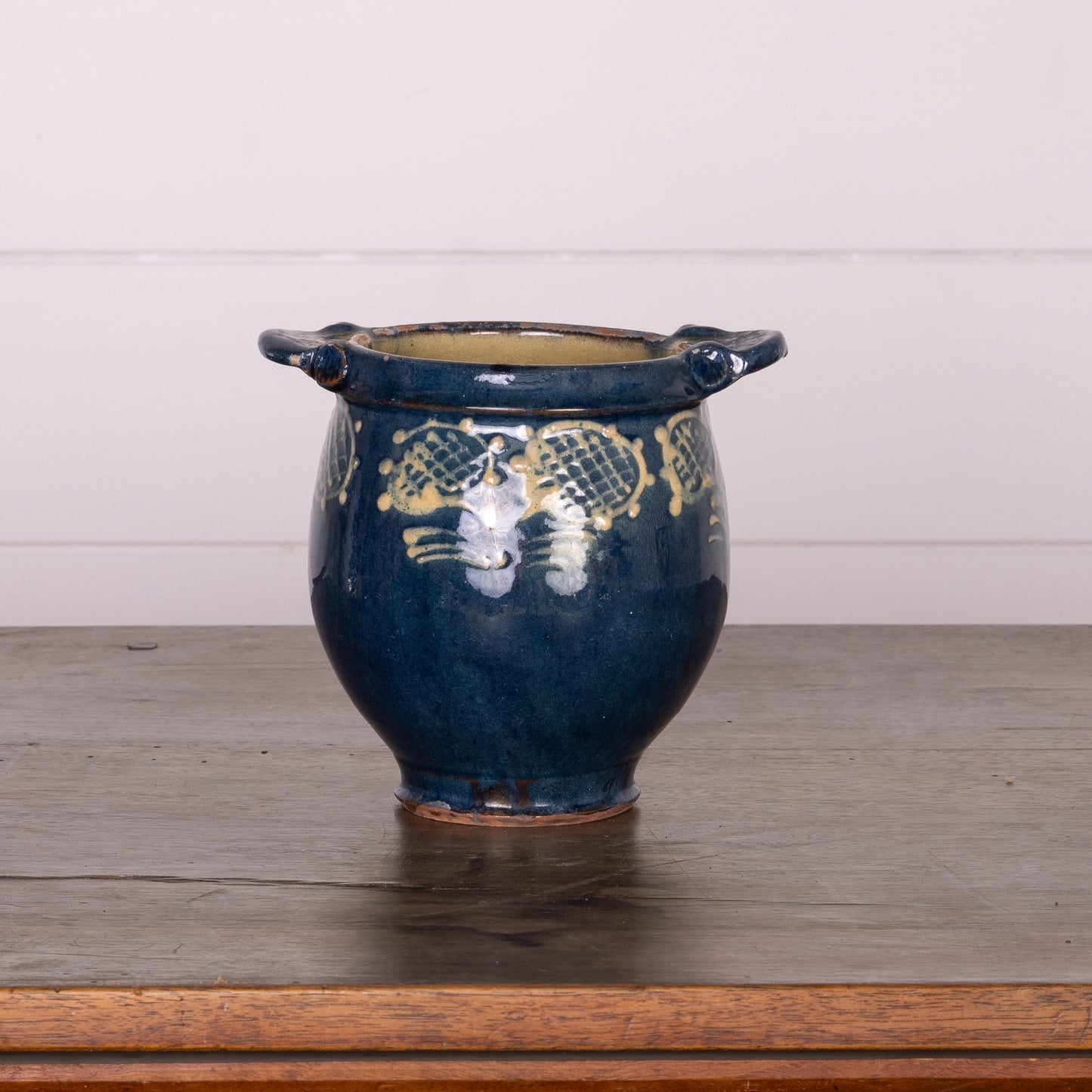 Lovely Vintage French hand painted Savoyard urn from the haute Savoie region of France