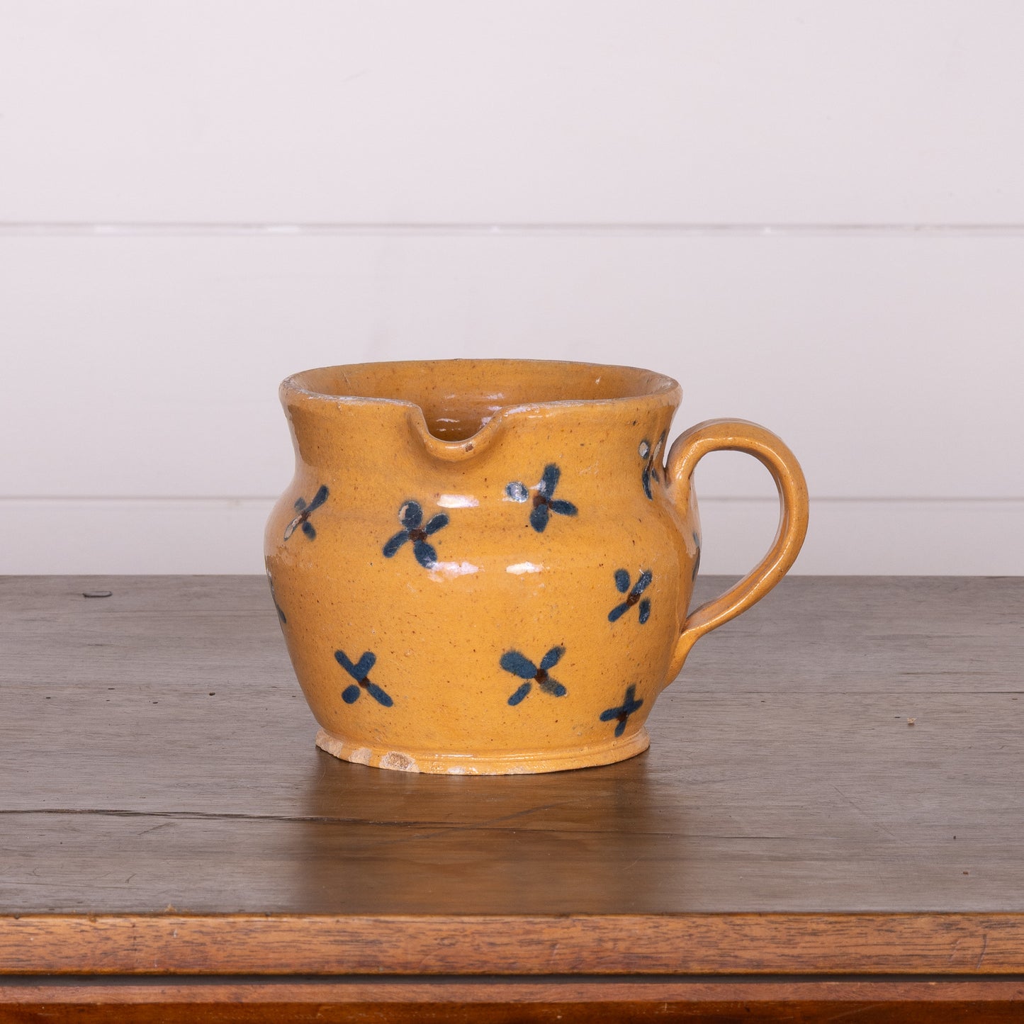 Vintage French Savoyard hand painted and glazed jug from a collection sourced near Megeve