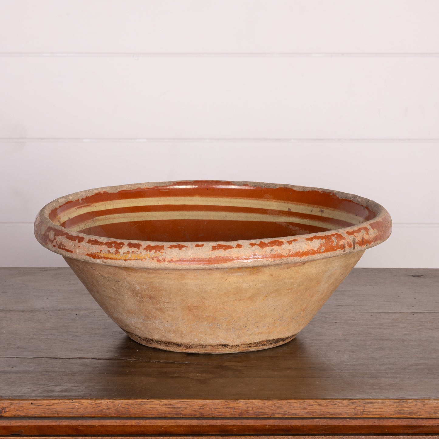 Beautiful early 19th Century Provincial Terracotta large hand-thrown bowl