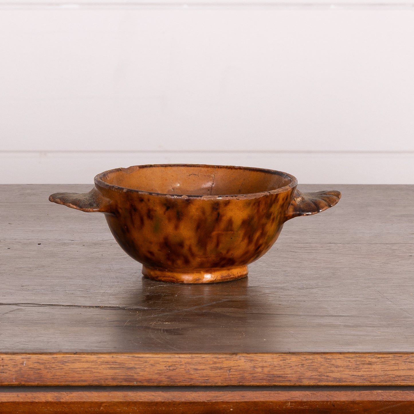 Vintage French dark glazed bowl from Provence