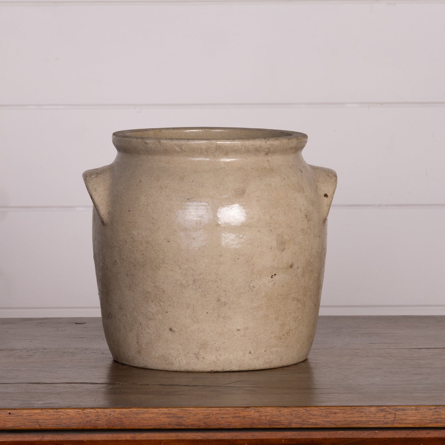Antique French Taupe Confit Pot from a collection sources in Carpentras, France
