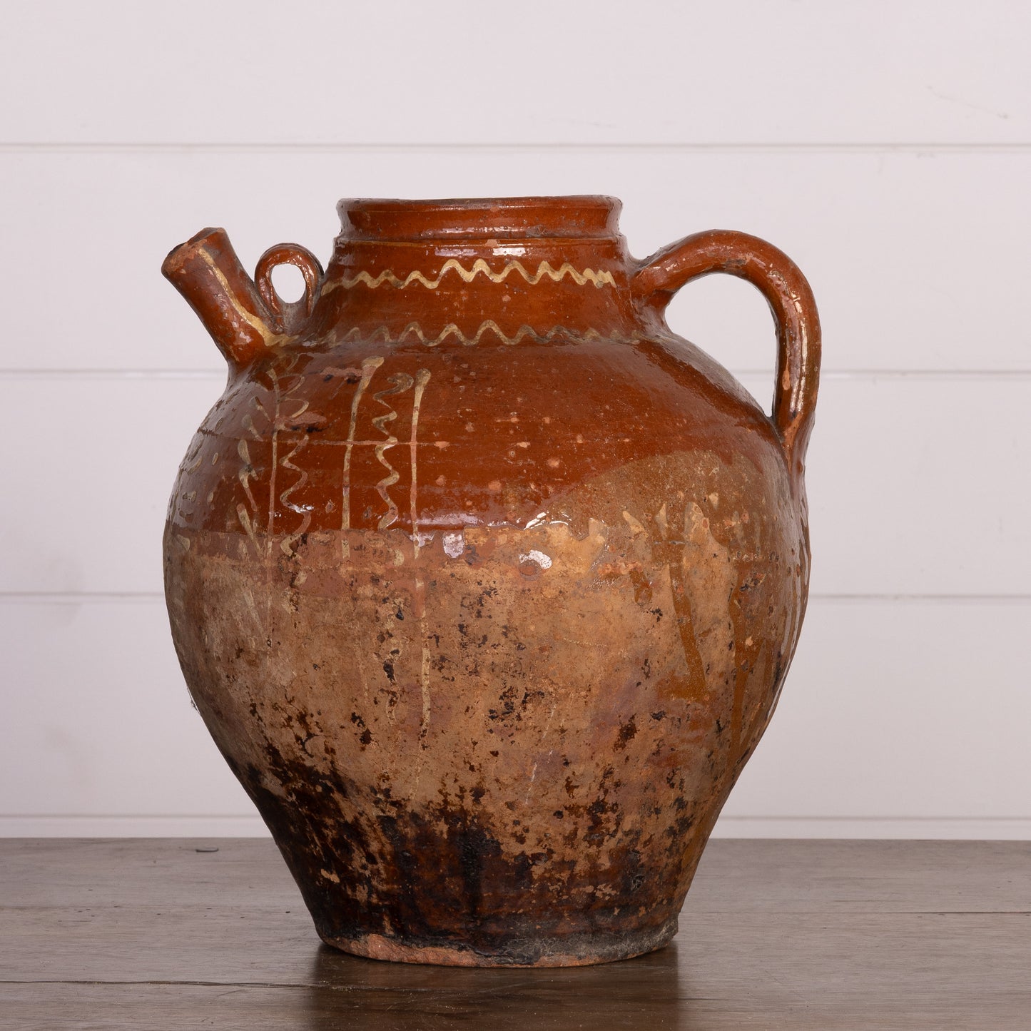 Antique French 19th Century Hand-thrown Terracotta Pot