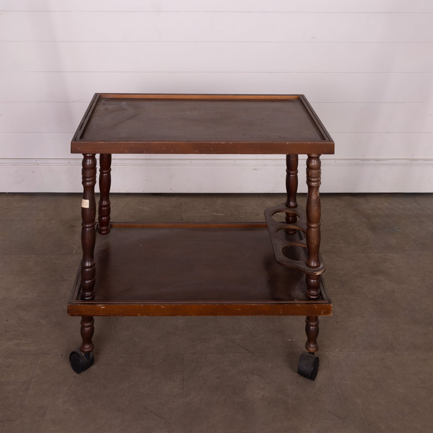 Vintage French timber drinks cart on wheels from Lyon