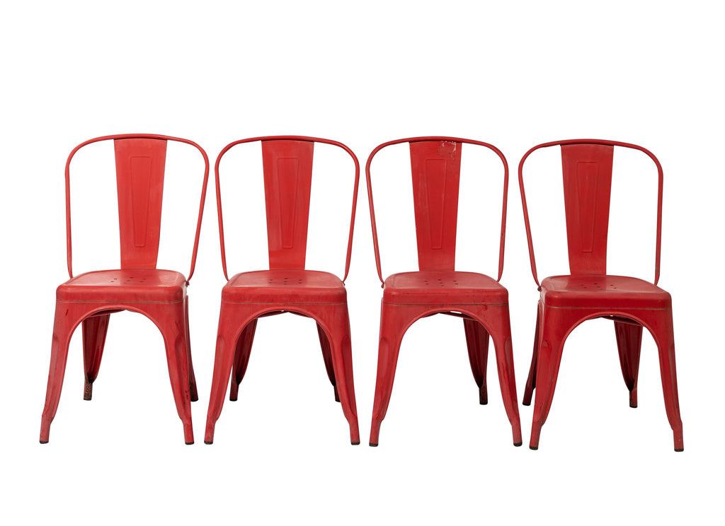 French Red Tolix chairs Dusty Luxe