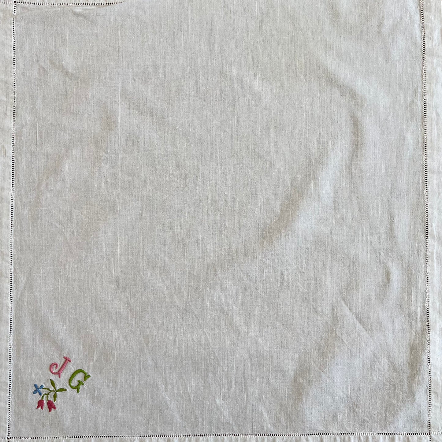Set of 6 Embroidered Linen Napkins from France