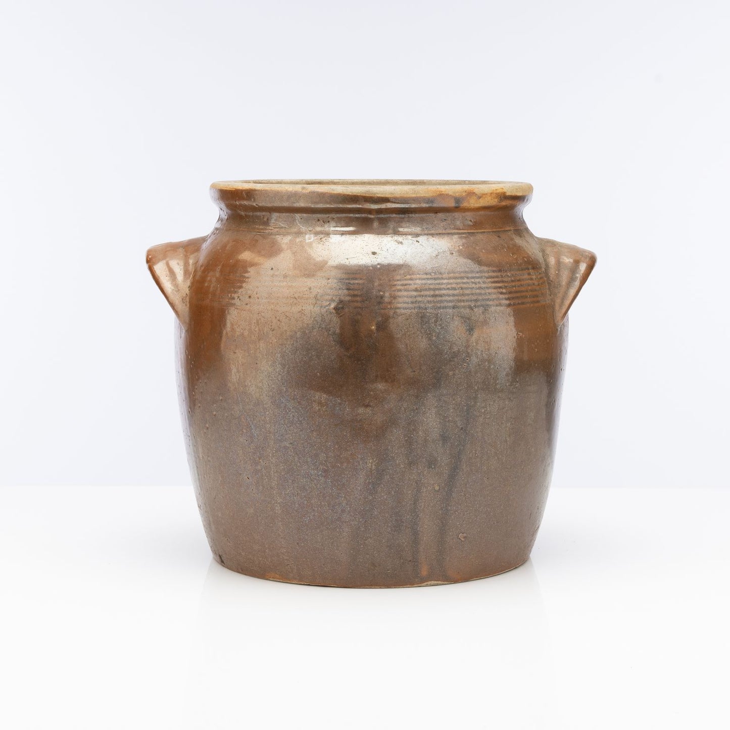 Vintage French glazed confit pot from Provence