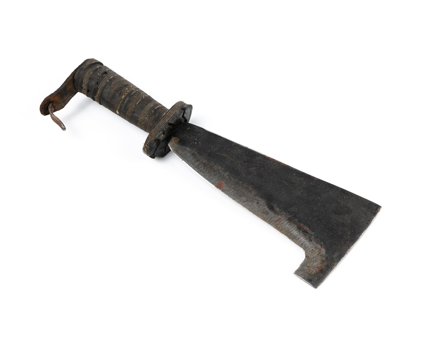 A rare an collectable antique French hand forged hunting machete from The French Alps