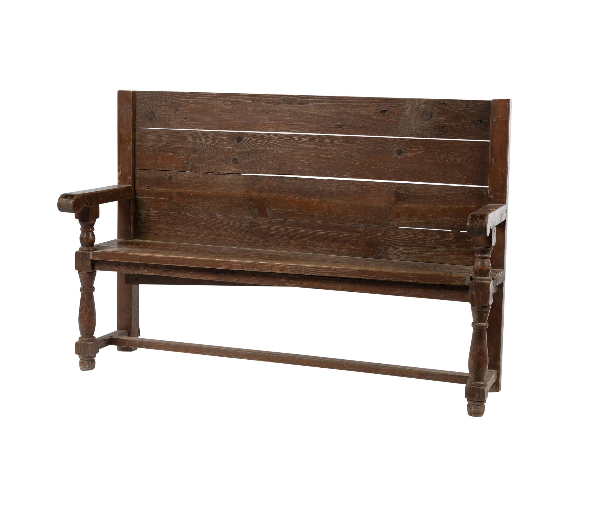 Early 20th century Antique French rustic horse riding boot bench from The Haute Savoie region of France.