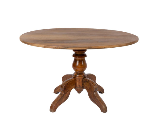 Splendid 20th century antique French walnut pedestal table from Provence in excellent condition.