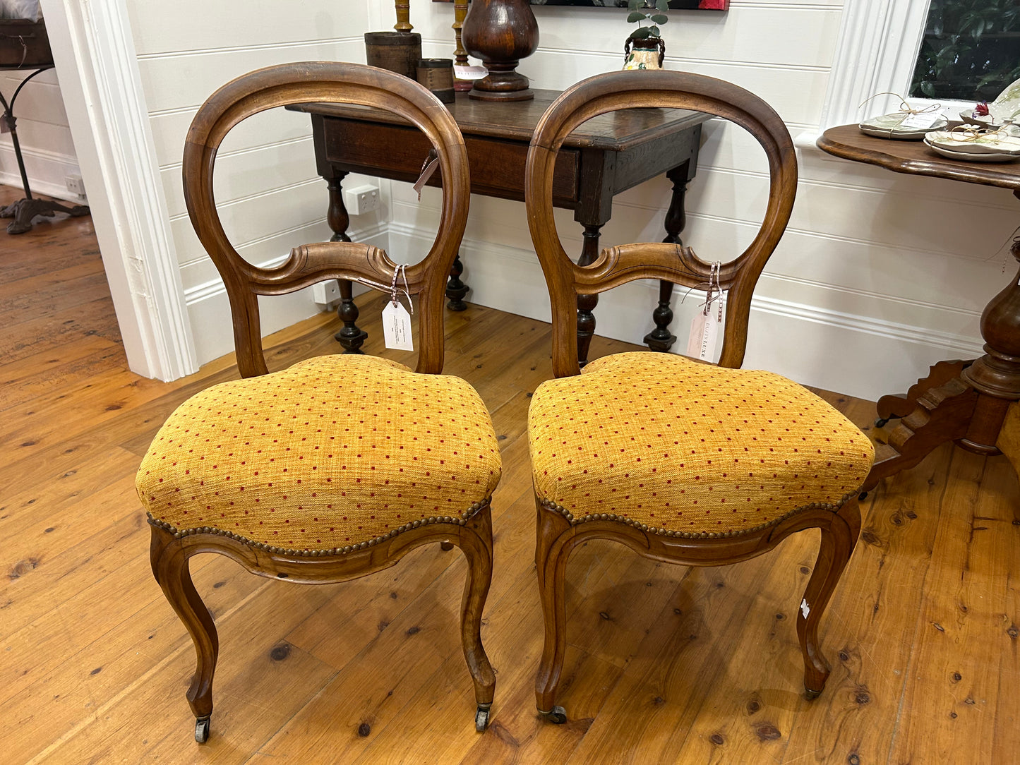 Vintage French Louis Philippe Chair on Small Castors from Provence