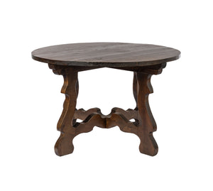 Impressive 19th Century antique French oak round table with hand carved legs discovered in a hotel in The French Alps.