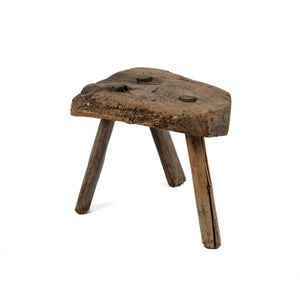 Gorgeous vintage French rustic stool hand made in The French Alps.