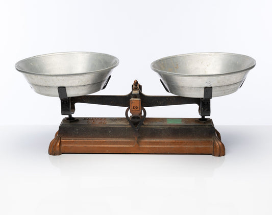 Antique French Scales with zinc balance bowls from The French Alps