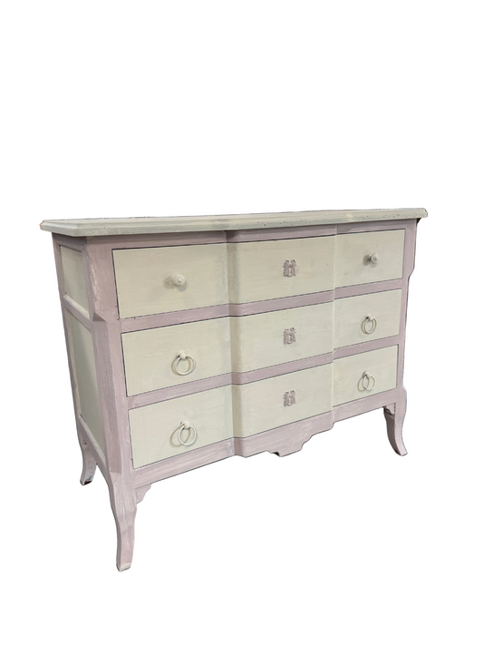Beautiful empire commode from Provence in a beautiful painted cream and pale pink