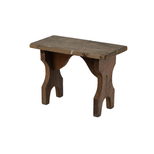 Vintage French timber foot stool from The French Alps