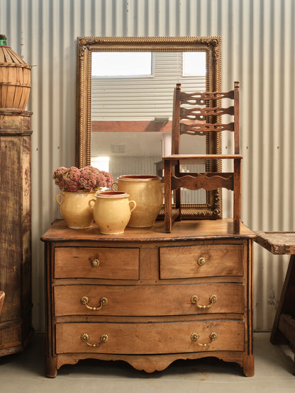 Set of 5 unique Antique French solid timber ladder back chairs from Paris