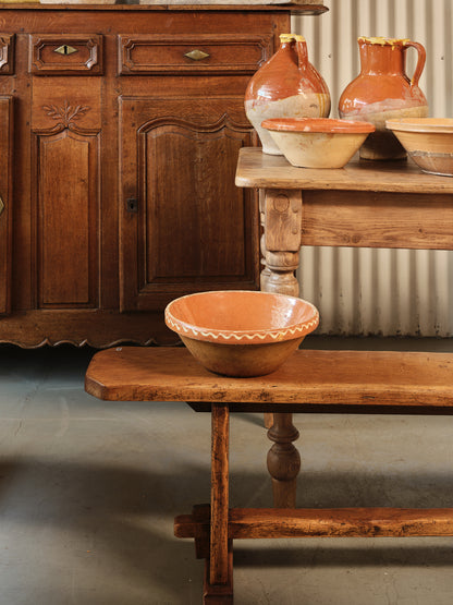 Beautiful early 19th Century Provincial Terracotta large hand-thrown bowl