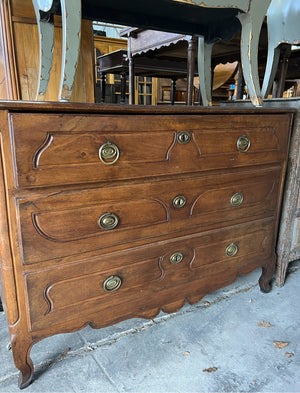 Beautiful antique French walnut commode from the French Alps