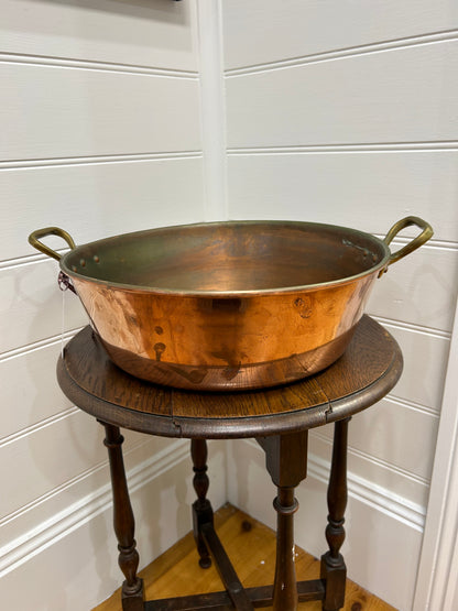 Gorgeous Antique French Copper jam basin with twin handles