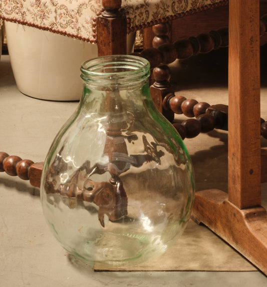 Vintage French blown glass demi john bottle from Provence