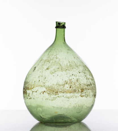 Antique French Demijohn Green Wine Bottle