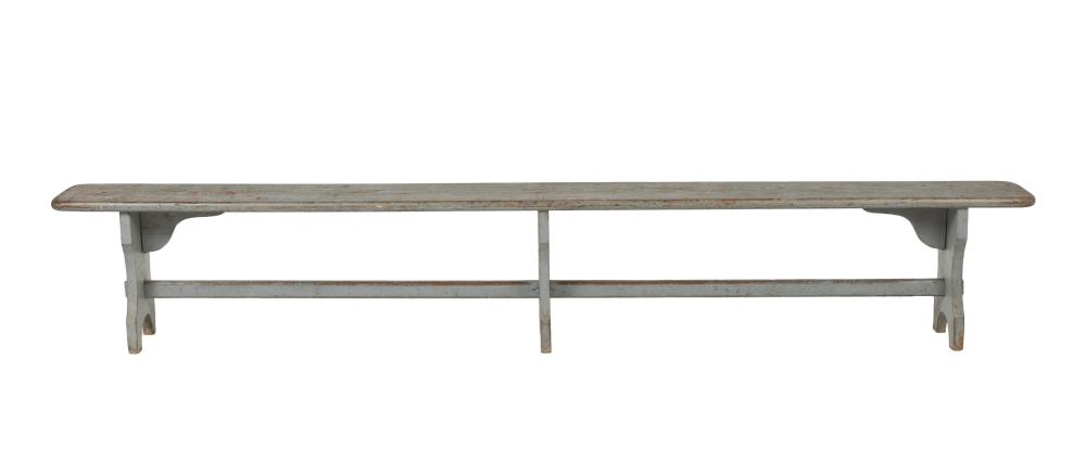 Vintage French Provençal Long Grey Painted timber Bench