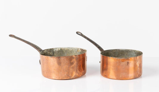 Set of 2 vintage French Copper Pots from The french Alps