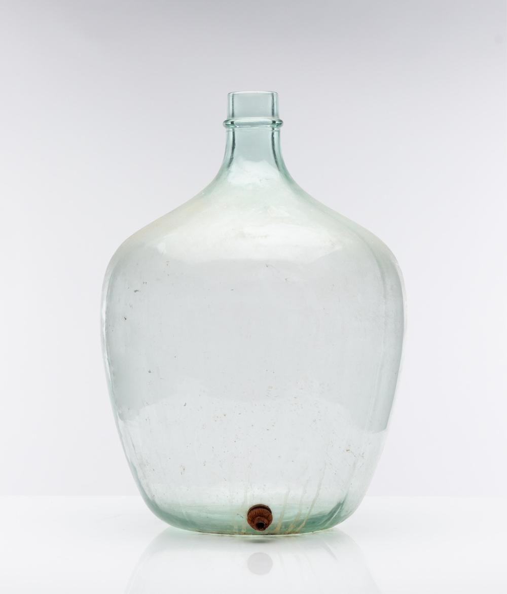 Antique French Demijohn Clear Wine Bottle from Provence