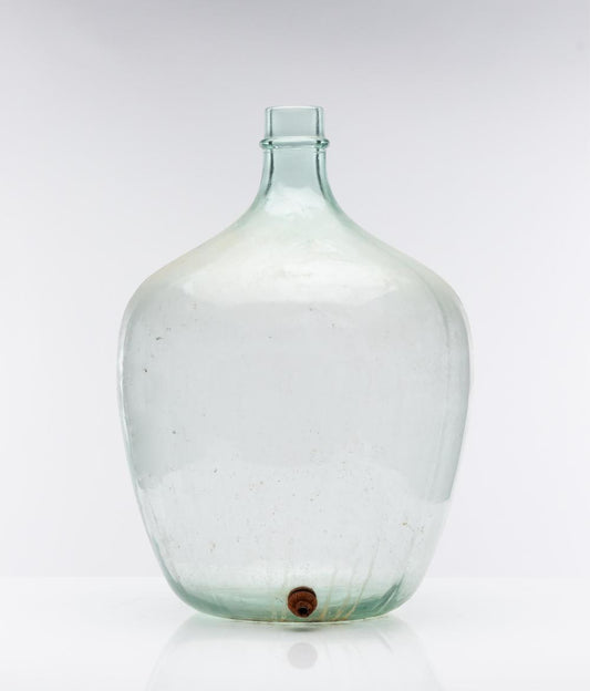 Antique French Demijohn Clear Wine Bottle from Provence