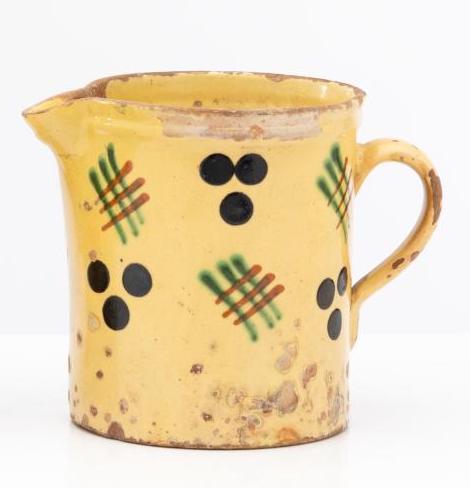 Vintage French hand-painted jug from Haute Savoie