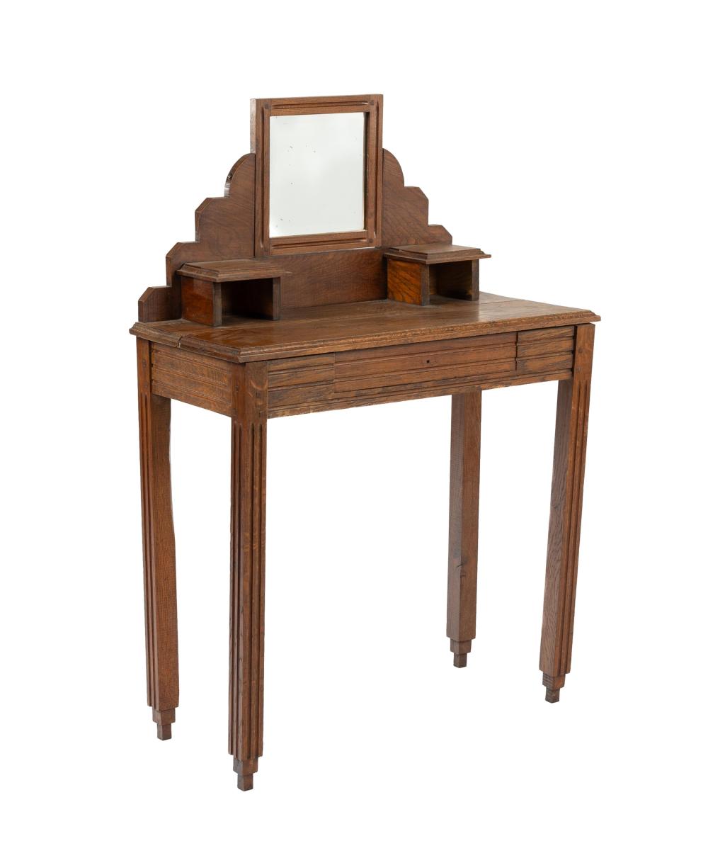 20th century Antique French Art Deco Vanity Table with Mirror and drawers from Lyon