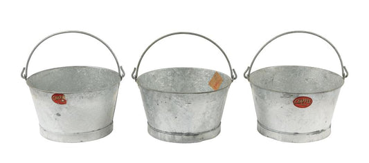 Lot of 3 small Antique French zinc tub from Provence