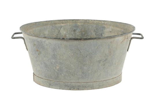 Antique French Large Zinc Bucket with Twin Handles from Provence