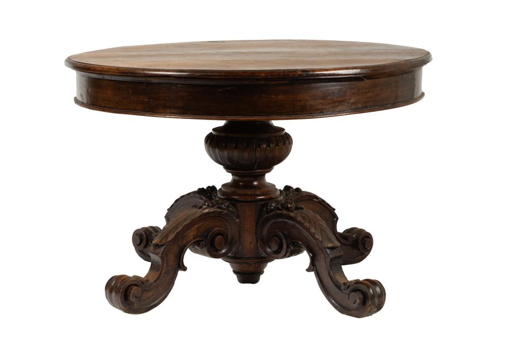 Gorgeous 19th century Antique French oak Pedestal Table with impressive base from Paris