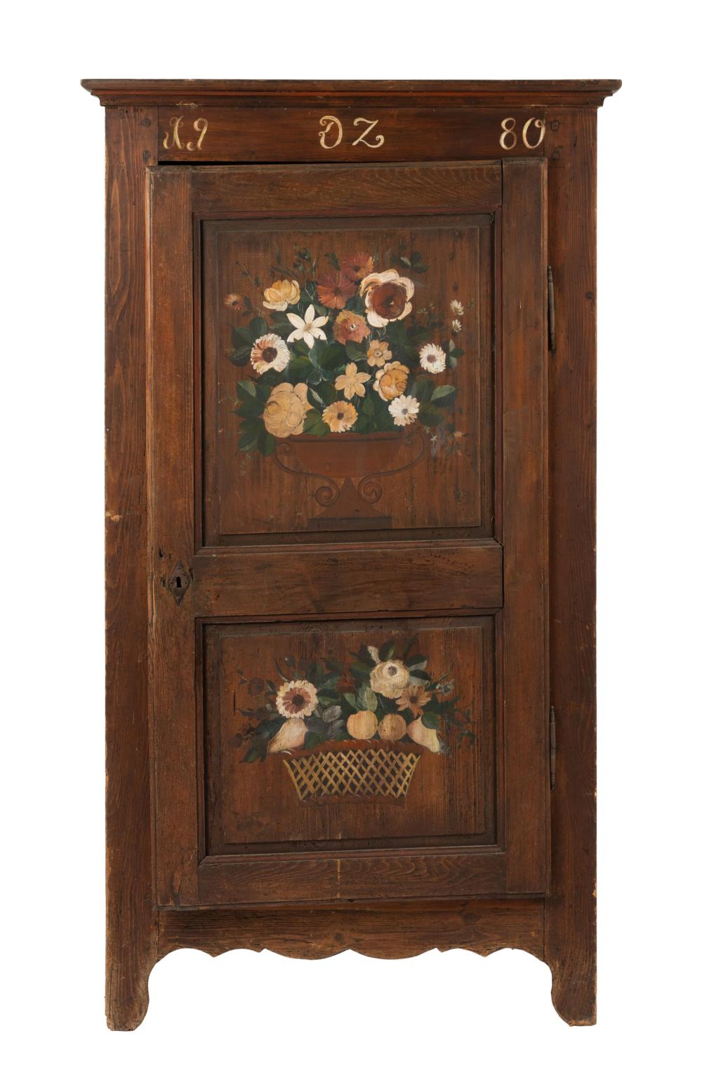 Impressive 19th Century Parisian Bonnetière with hand painted motifs.