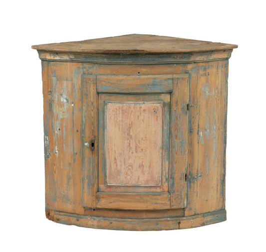 Rare 20th Century Pale Corner Cabinet with spectacular original patina from Provence